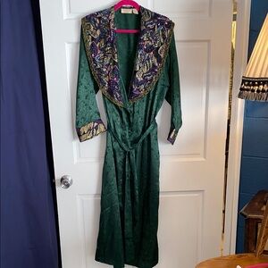 Vintage Green Robe with Purple and Gold Accents